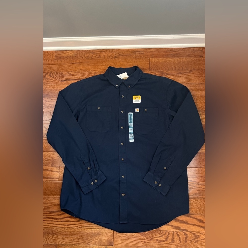 NWT-CARHARTT RUGGED FLEX® RELAXED FIT MIDWEIGHT CANVAS LONG-SLEEVE SHIRT Sz 2X